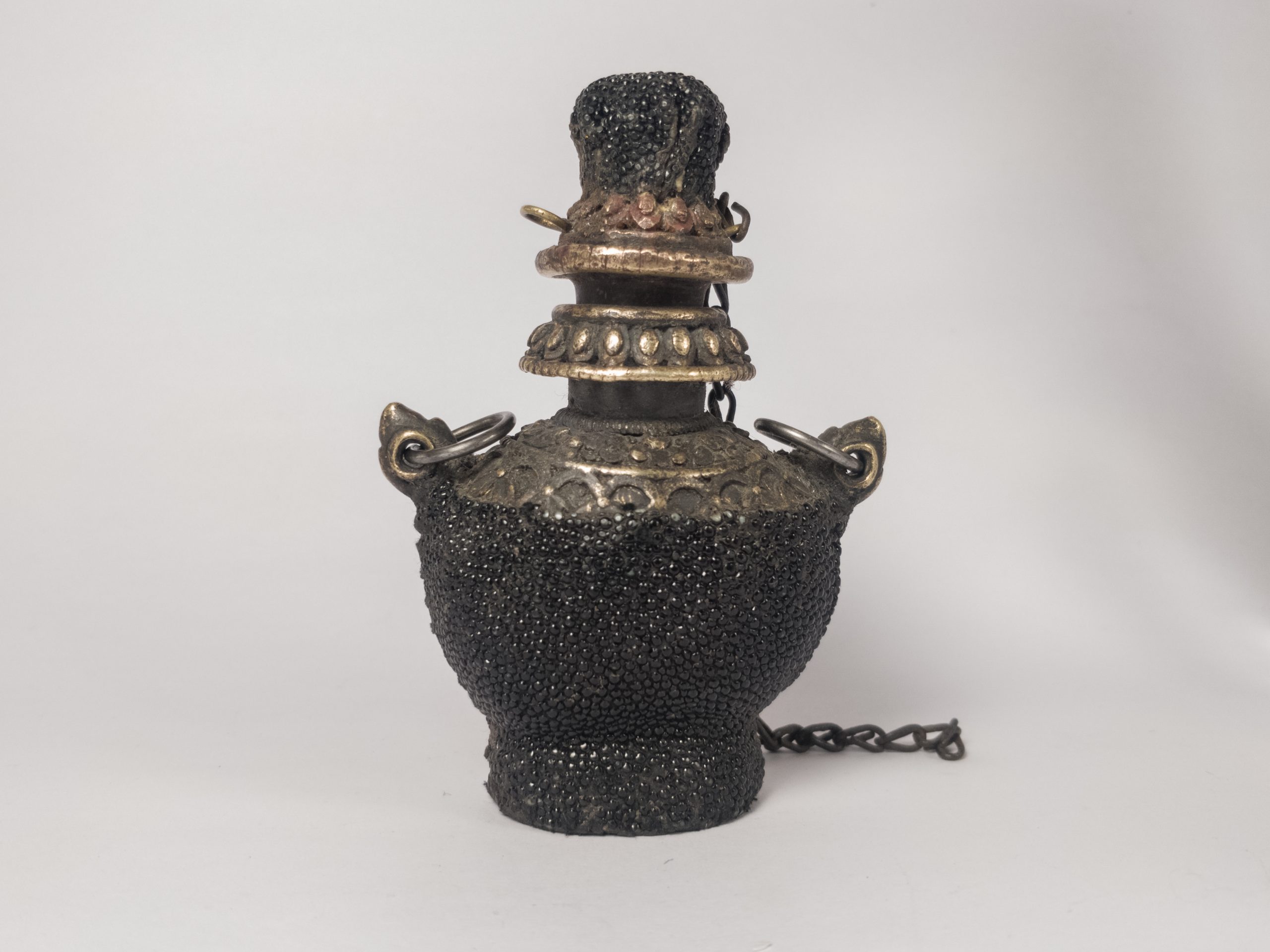 Antique Tibetan Brass Ink Pot